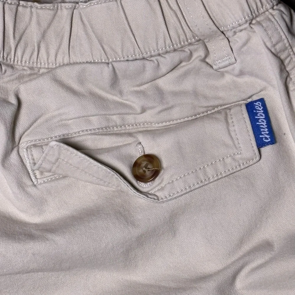 Chubbies Originals Mens Tan Khaki Elastic Waist Summer Shorts 5.5 Inseam Large